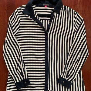 Vince Camuto Long Sleeve Striped Blouse Large